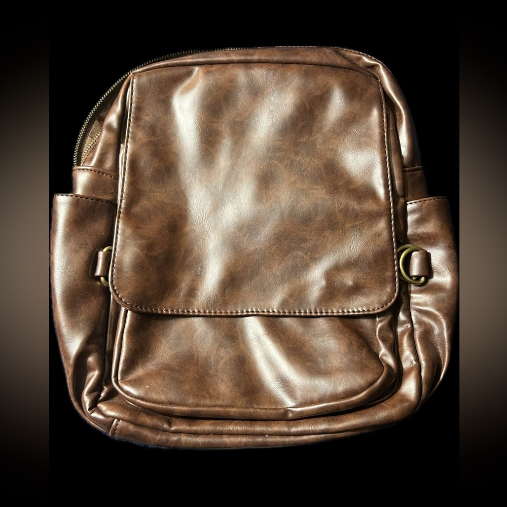 Brown Bag with Backpack Straps